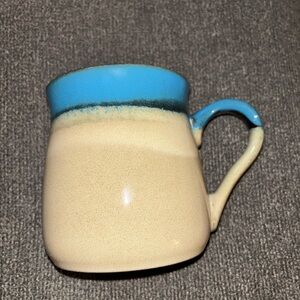 Blue and Beige Ceramic Mug